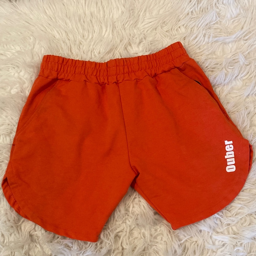 Orange Athletic Women's Elastic-Waist Shorts with Side Logo